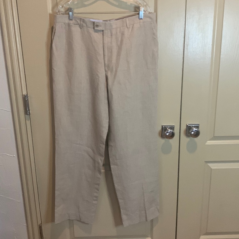 NWOT Cortefiel Mens Linen Trousers 24x30